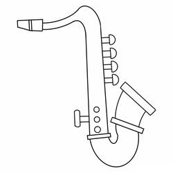 Dessin à colorier: Saxophone (Musique) #173376 - Coloriages à Imprimer Gratuits