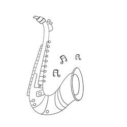 Dessin à colorier: Saxophone (Musique) #173377 - Coloriages à Imprimer Gratuits