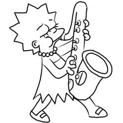 Dessin à colorier: Saxophone (Musique) #173386 - Coloriages à Imprimer Gratuits