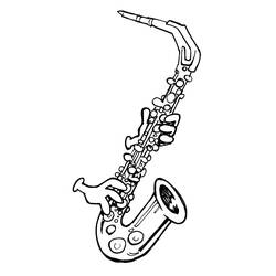 Dessin à colorier: Saxophone (Musique) #173387 - Coloriages à Imprimer Gratuits