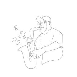Dessin à colorier: Saxophone (Musique) #173392 - Coloriages à Imprimer Gratuits