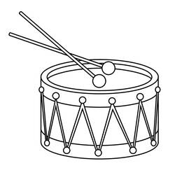 Dessin à colorier: Tambour (Musique) #209562 - Coloriages à Imprimer Gratuits