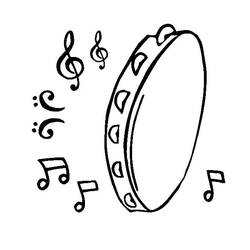 Dessin à colorier: Tambourin (Musique) #176903 - Coloriages à Imprimer Gratuits