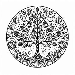 Dessin à colorier: Arbre de Vie (Nature et saisons) #214137 - Coloriages à Imprimer Gratuits