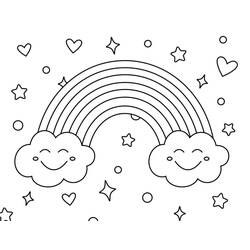 Dessin à colorier: Arc-en-ciel (Nature et saisons) #172406 - Coloriages à Imprimer Gratuits