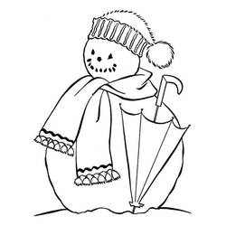 Coloriage gratuit Bonhomme de Neige (Nature et saisons) #179249 à colorier aux crayons