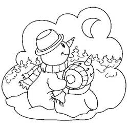 Coloriage imprimable Bonhomme de Neige (Nature et saisons) #179250 à colorier gratuitement