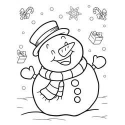 Coloriage à imprimer Bonhomme de Neige (Nature et saisons) #219447 pour enfants et adultes