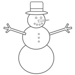 Dessin à colorier: Bonhomme de Neige (Nature et saisons) #89172 - Coloriages à Imprimer Gratuits