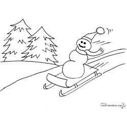 Dessin à colorier: Bonhomme de Neige (Nature et saisons) #89189 - Coloriages à Imprimer Gratuits
