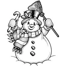 Dessin à colorier: Bonhomme de Neige (Nature et saisons) #89196 - Coloriages à Imprimer Gratuits