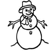 Dessin à colorier: Bonhomme de Neige (Nature et saisons) #89202 - Coloriages à Imprimer Gratuits