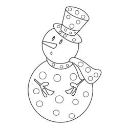 Dessin à colorier: Bonhomme de Neige (Nature et saisons) #89209 - Coloriages à Imprimer Gratuits