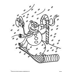 Dessin à colorier: Bonhomme de Neige (Nature et saisons) #89212 - Coloriages à Imprimer Gratuits