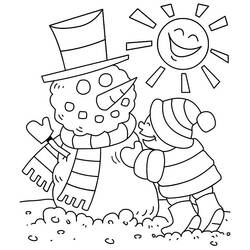Coloriage imprimable Bonhomme de Neige (Nature et saisons) #89242 à colorier gratuitement