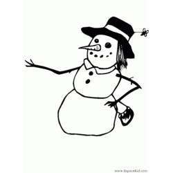 Coloriage Bonhomme de Neige (Nature et saisons) #89244, dessin gratuit prêt à imprimer