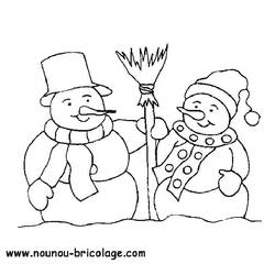 Dessin à colorier Bonhomme de Neige (Nature et saisons) #89355, gratuit à imprimer