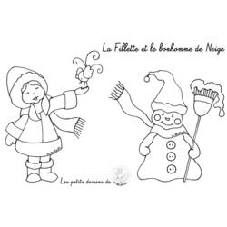 Dessin à colorier: Bonhomme de Neige (Nature et saisons) #89453 - Coloriages à Imprimer Gratuits