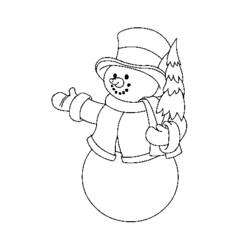Coloriage Bonhomme de Neige (Nature et saisons) #89472, dessin gratuit prêt à imprimer