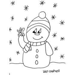 Dessin à colorier: Bonhomme de Neige (Nature et saisons) #89479 - Coloriages à Imprimer Gratuits