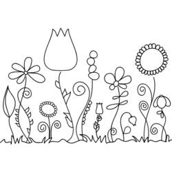 Dessin à colorier: Bouquet de fleurs (Nature et saisons) #160853 - Coloriages à Imprimer Gratuits