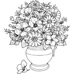 Dessin à colorier: Bouquet de fleurs (Nature et saisons) #160942 - Coloriages à Imprimer Gratuits