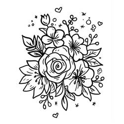 Coloriage Bouquet de fleurs (Nature et saisons) #195638 à imprimer et colorier