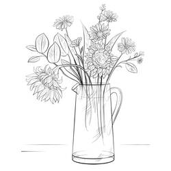 Coloriage Bouquet de fleurs (Nature et saisons) #195658 à imprimer et colorier