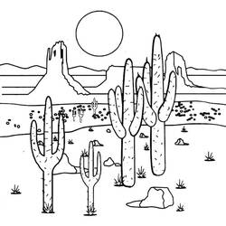 Dessin à colorier: Cactus (Nature et saisons) #170824 - Coloriages à Imprimer Gratuits