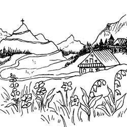 Dessin à colorier: Campagne (Nature et saisons) #165463 - Coloriages à Imprimer Gratuits