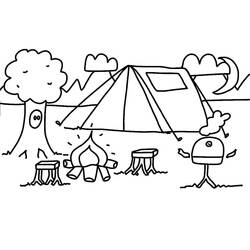Dessin à colorier: Camping (Nature et saisons) #207380 - Coloriages à Imprimer Gratuits