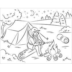 Dessin à colorier: Camping (Nature et saisons) #207386 - Coloriages à Imprimer Gratuits