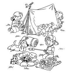 Dessin à colorier: Camping (Nature et saisons) #207390 - Coloriages à Imprimer Gratuits