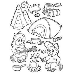 Dessin à colorier: Camping (Nature et saisons) #207393 - Coloriages à Imprimer Gratuits