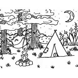 Dessin à colorier: Camping (Nature et saisons) #207395 - Coloriages à Imprimer Gratuits