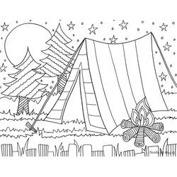 Dessin à colorier: Camping (Nature et saisons) #207401 - Coloriages à Imprimer Gratuits