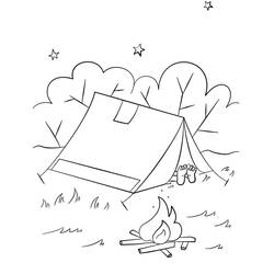 Dessin à colorier: Camping (Nature et saisons) #207406 - Coloriages à Imprimer Gratuits