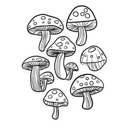 Dessin à colorier: Champignon (Nature et saisons) #217416 - Coloriages à Imprimer Gratuits