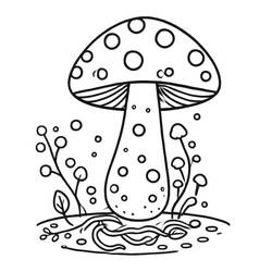 Dessin à colorier: Champignon (Nature et saisons) #217420 - Coloriages à Imprimer Gratuits