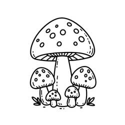 Dessin à colorier: Champignon (Nature et saisons) #217422 - Coloriages à Imprimer Gratuits