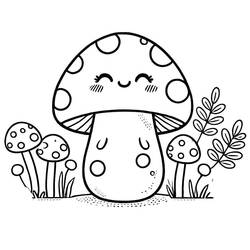 Dessin à colorier: Champignon (Nature et saisons) #217423 - Coloriages à Imprimer Gratuits