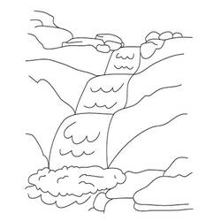 Dessin à colorier: Chute d'eau (Nature et saisons) #159775 - Coloriages à Imprimer Gratuits