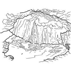 Dessin à colorier: Chute d'eau (Nature et saisons) #159784 - Coloriages à Imprimer Gratuits