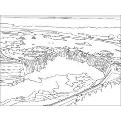 Dessin à colorier: Chute d'eau (Nature et saisons) #159937 - Coloriages à Imprimer Gratuits