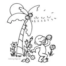 Dessin à colorier: Cocotier (Nature et saisons) #162379 - Coloriages à Imprimer Gratuits