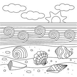 Dessin à colorier: Coquillage (Nature et saisons) #185427 - Coloriages à Imprimer Gratuits