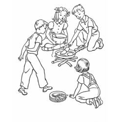 Dessin à colorier: Feu de camp (Nature et saisons) #156772 - Coloriages à Imprimer Gratuits