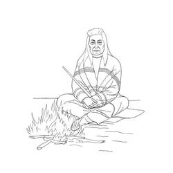Dessin à colorier: Feu de camp (Nature et saisons) #156775 - Coloriages à Imprimer Gratuits