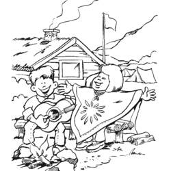 Dessin à colorier: Feu de camp (Nature et saisons) #156777 - Coloriages à Imprimer Gratuits