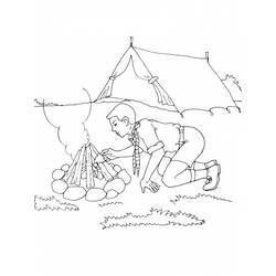 Dessin à colorier: Feu de camp (Nature et saisons) #156811 - Coloriages à Imprimer Gratuits